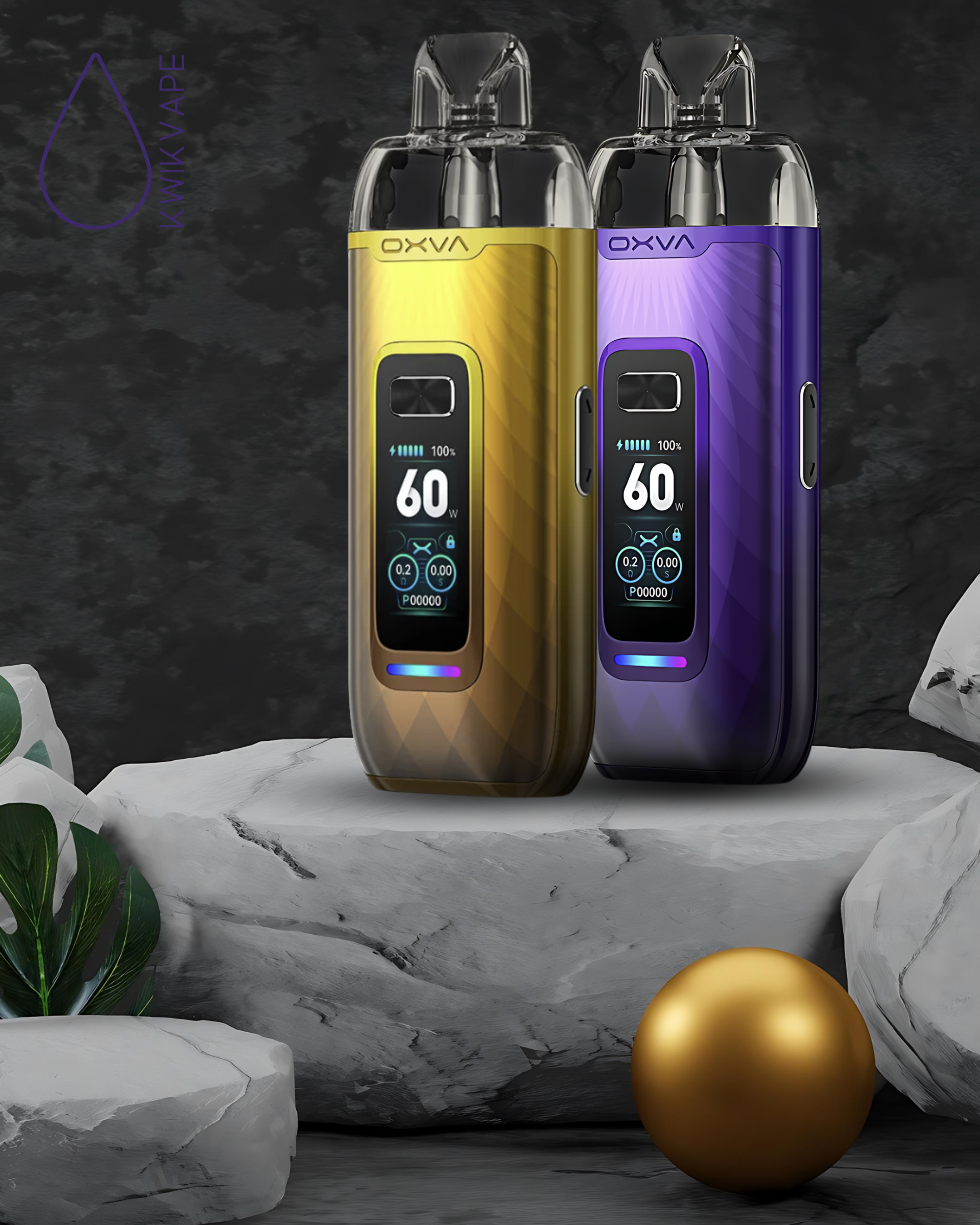 Oxva VPrime pod kit gold and purple