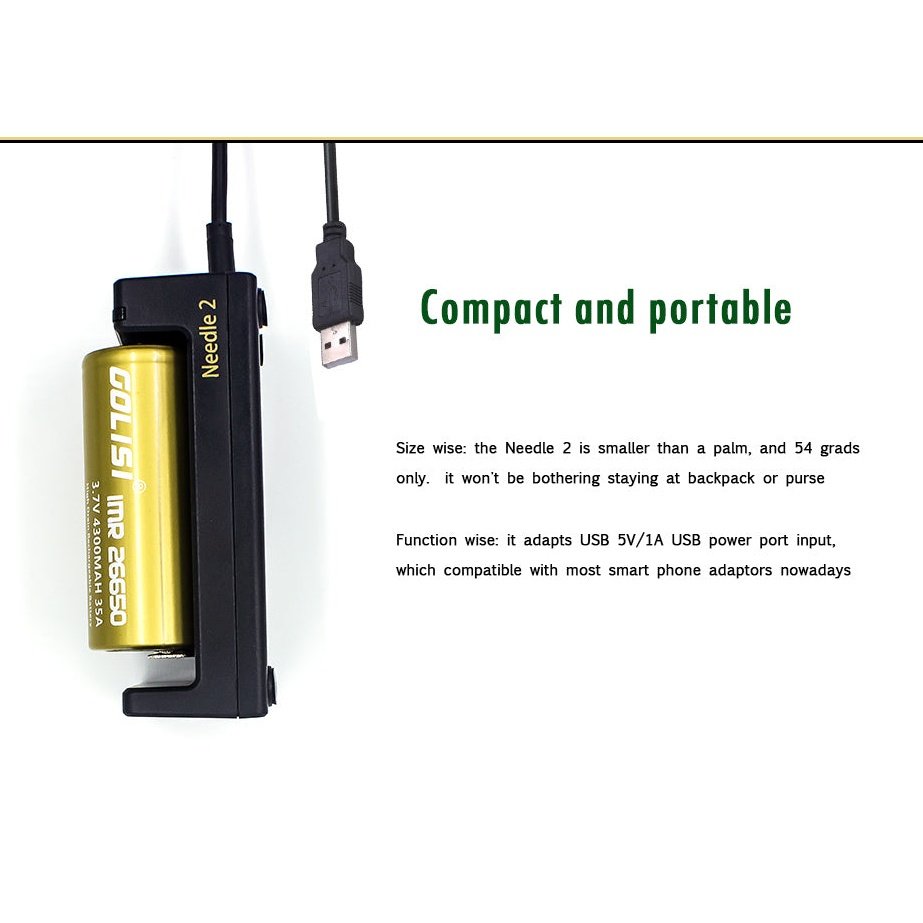 Golisi Needle 2 USB Vape Battery Charger