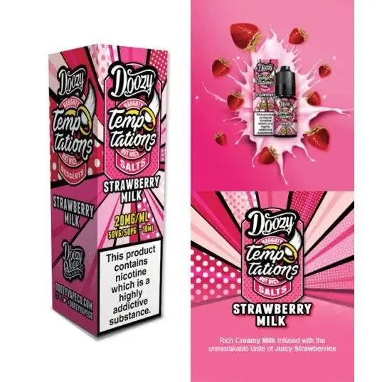 Doozy Temptations Strawberry Milk Nic Salt E-liquid 10ml