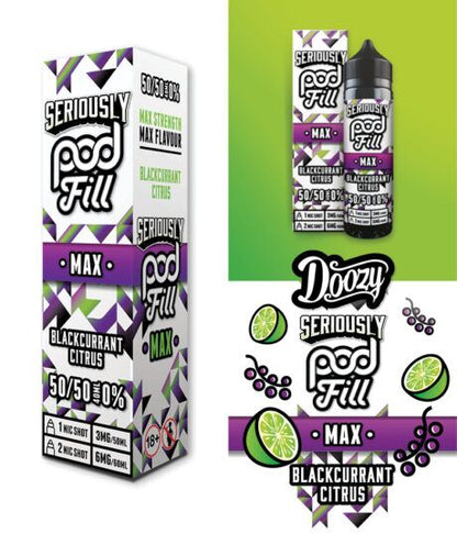 Doozy Seriously Pod Fill Max Blackcurrant Citrus Shortfill E-Liquid 40ml