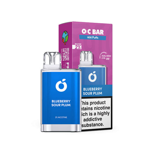 Orange County OC Bar Blueberry Sour Plum 600 Puffs Disposable Vape