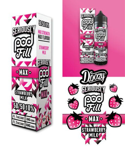 Doozy Seriously Pod Fill Max Strawberry Milk Shortfill E-Liquid 40ml