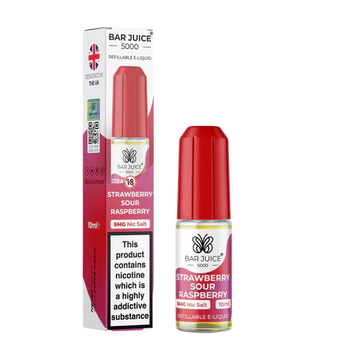 Bar Juice 5000 Strawberry Sour Raspberry Nic Salt E-Liquid 10ml