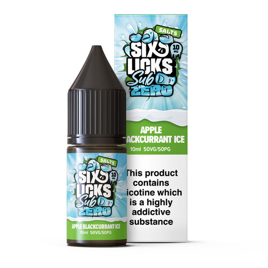 Sub Zero by Six Licks Apple Blackcurrant Ice Nic Salt E-Liquid 10ml