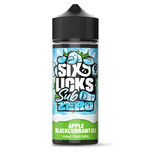 Sub Zero by Six Licks Apple Blackcurrant Ice Shortfill E-Liquid 100ml