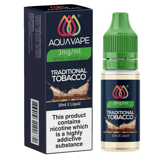 Aquavape Traditional Tobacco E-Liquid 10ml