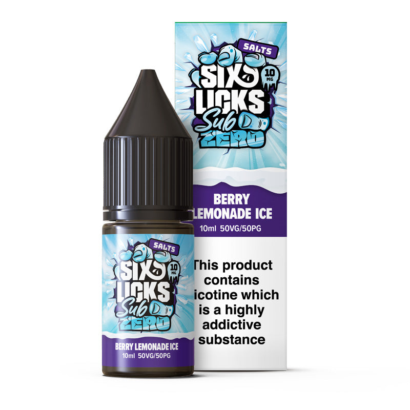 Sub Zero by Six Licks Berry Lemonade Ice Nic Salt E-Liquid 10ml