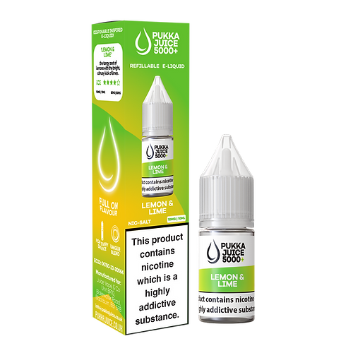 Pukka Juice 5000+ Lemon & Lime Nic Salt E-Liquid 10ml