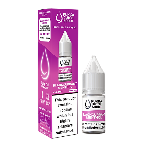 Pukka Juice 5000+ Blackcurrant Menthol Nic Salt E-Liquid 10ml