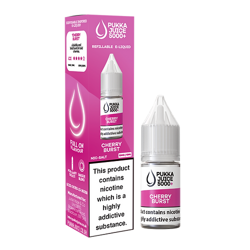 Pukka Juice 5000+ Cherry Burst Nic Salt E-Liquid 10ml