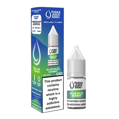 Pukka Juice 5000+ Blue Razz Gummy Nic Salt E-Liquid 10ml