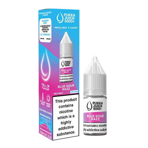 Pukka Juice 5000+ Blue Sour Razz Nic Salt E-Liquid 10ml