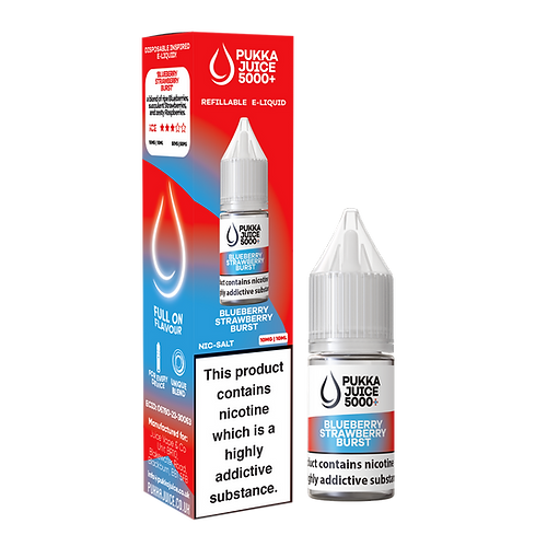 Pukka Juice 5000+ Blueberry Strawberry Burst Nic Salt E-Liquid 10ml