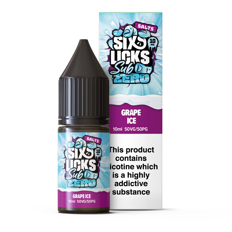 Sub Zero by Six Licks Grape Ice Nic Salt E-Liquid 10ml