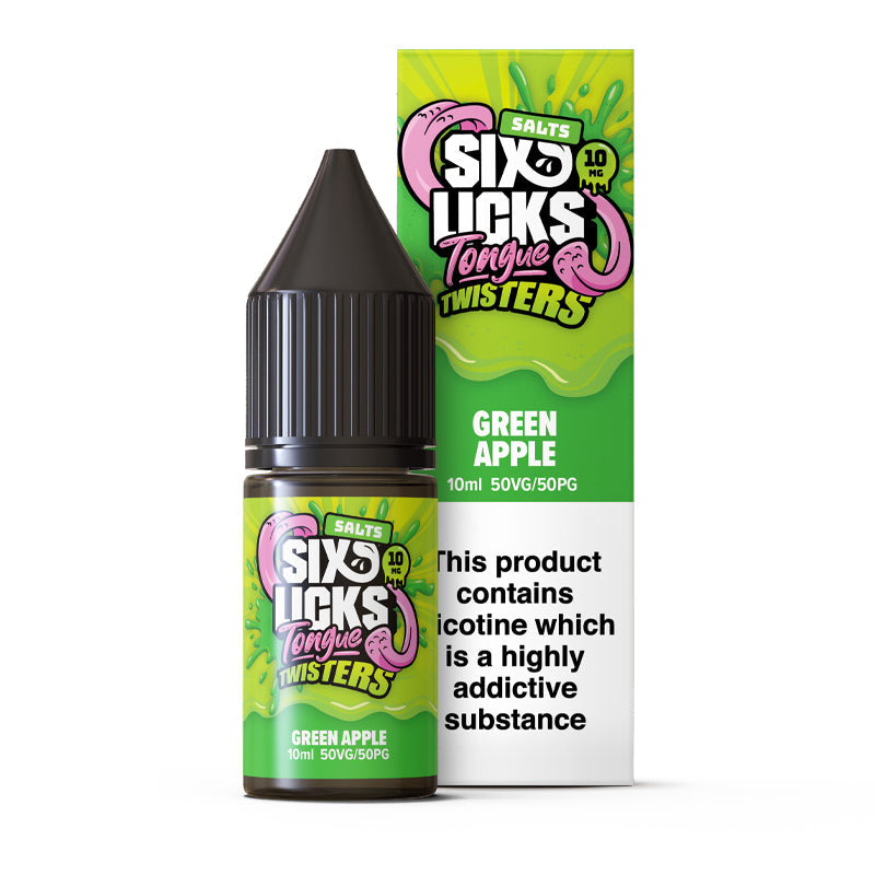 Tongue Twister by Six Licks Green Apple Nic Salt E-Liquid 10ml