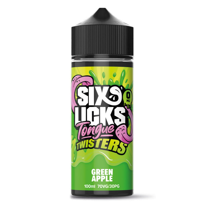 Tongue Twister by Six Licks Green Apple Shortfill E-Liquid 100ml