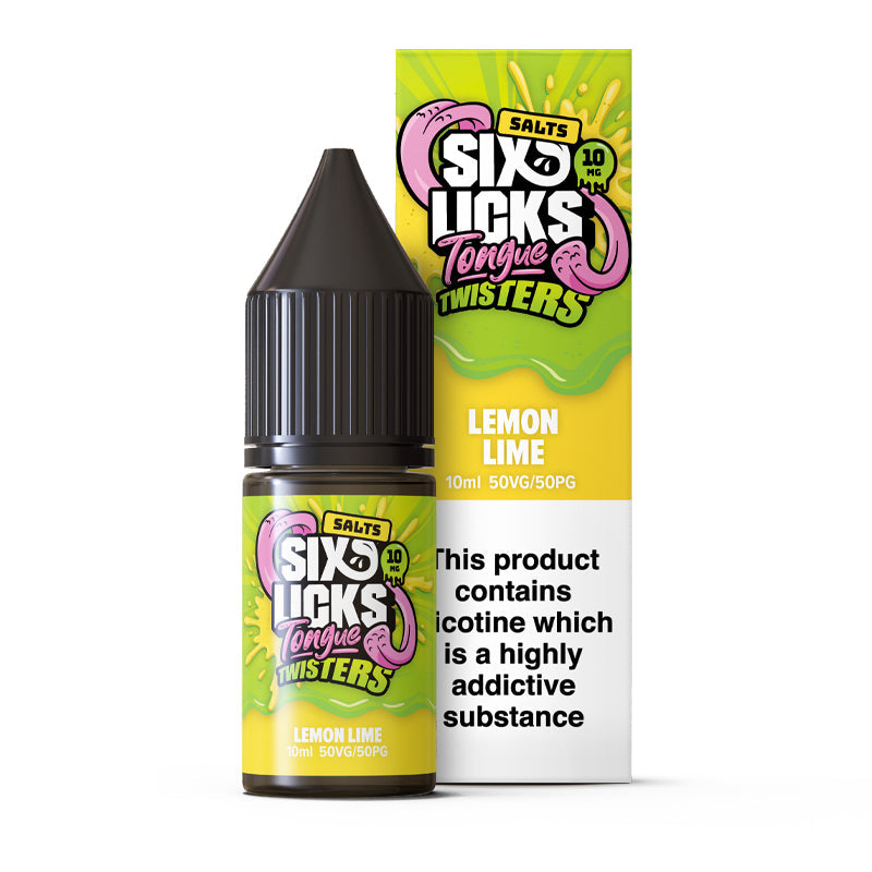 Tongue Twister by Six Licks Lemon Lime Nic Salt E-Liquid 10ml