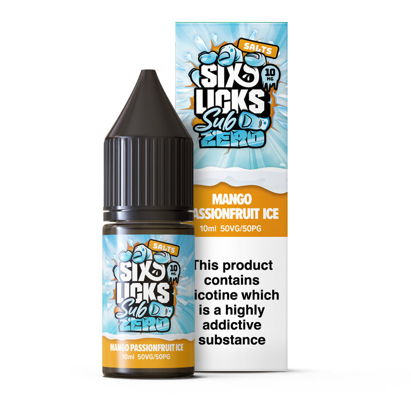 Sub Zero by Six Licks Mango Passionfruit Ice Nic Salt E-Liquid 10ml