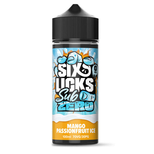Sub Zero by Six Licks Mango Passionfruit Ice Shortfill E-Liquid 100ml