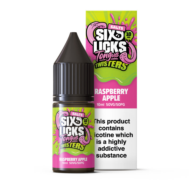 Tongue Twister by Six Licks Raspberry Apple Nic Salt E-Liquid 10ml