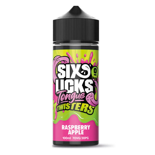 Tongue Twister by Six Licks Raspberry Apple Shortfill E-Liquid 100ml