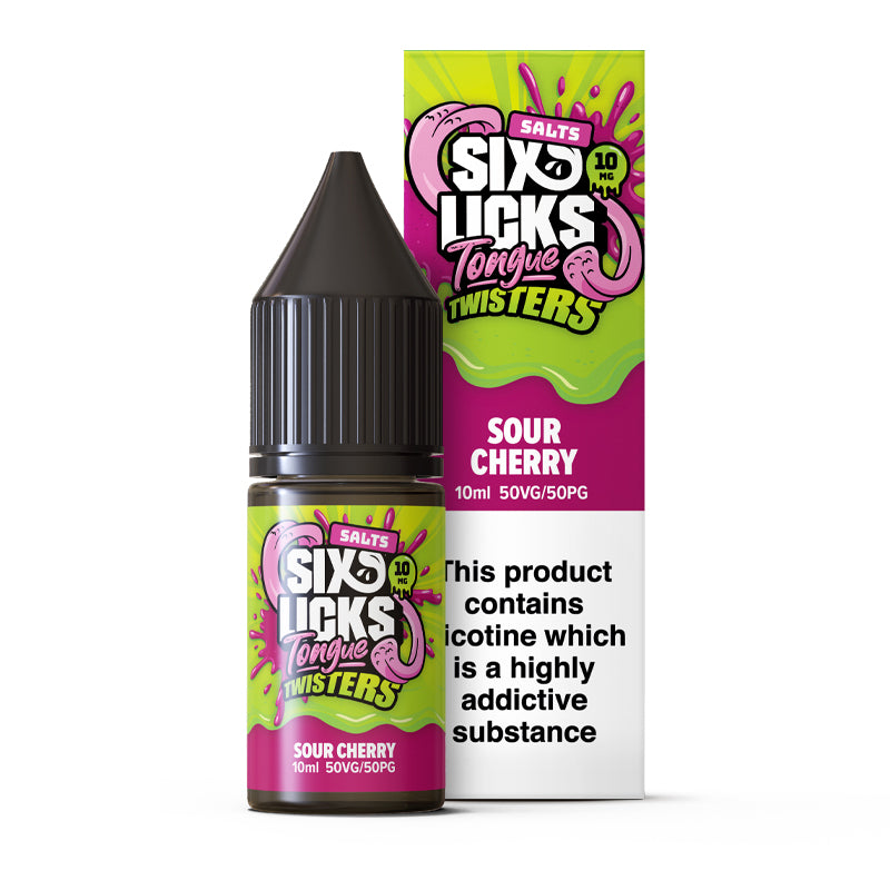 Tongue Twister by Six Licks Sour Cherry Nic Salt E-Liquid 10ml