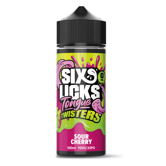 Tongue Twister by Six Licks Sour Cherry Shortfill E-Liquid 100ml