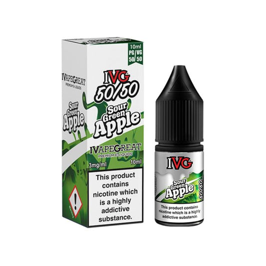 IVG 50/50 Sour Green Apple E-Liquid 10ml