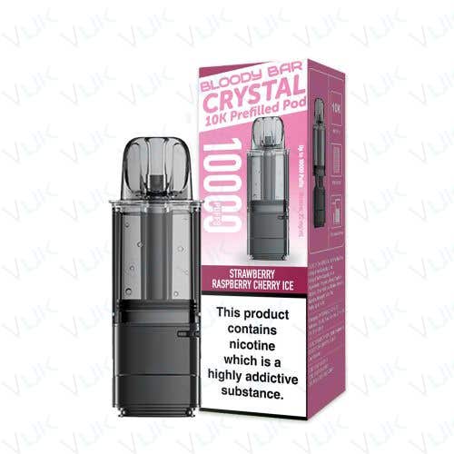 Bloody Bar Crystal 10K Prefilled Replacement Pod - Strawberry Raspberry Cherry Ice
