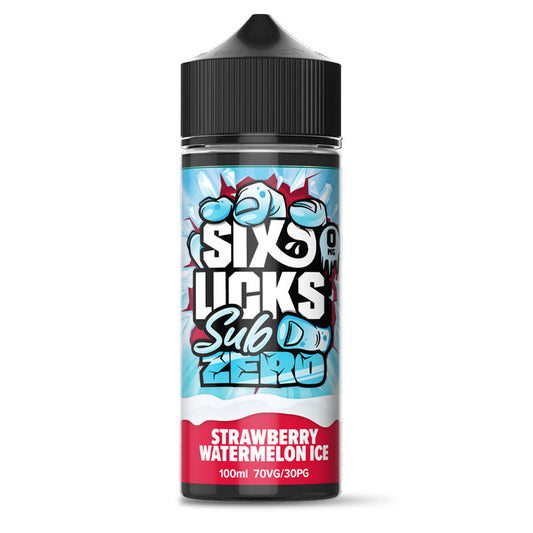 Sub Zero by Six Licks Strawberry Watermelon Ice Shortfill E-Liquid 100ml