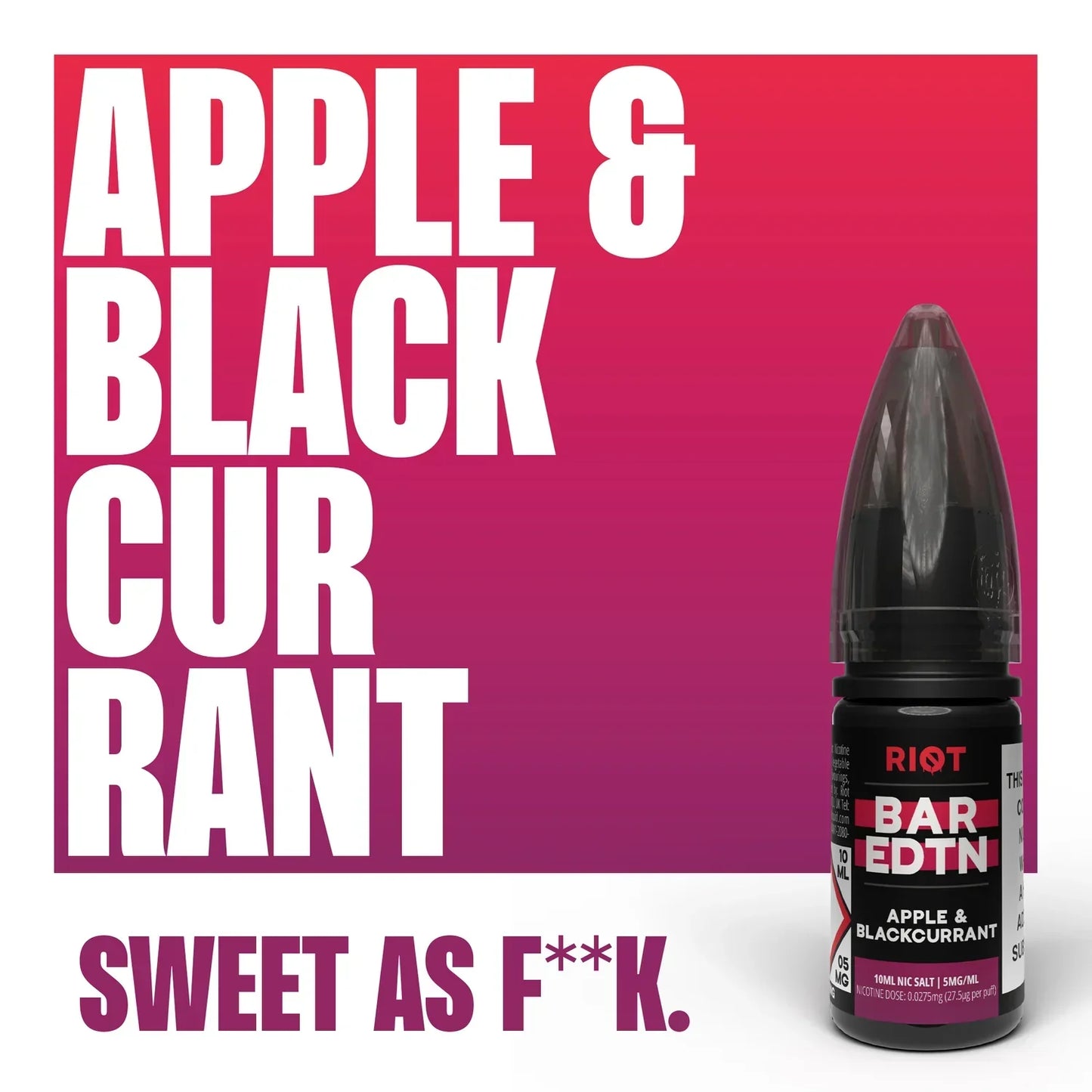 Riot Squad Bar Edition Apple Blackcurrant Nic Salt E-Liquid 10ml