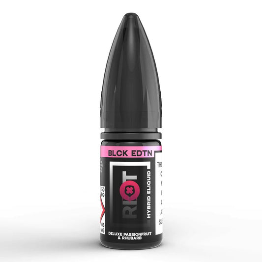 Riot Squad Black Edition Deluxe Passionfruit &amp; Rhubarb Nic Salt E-Liquid 10ml