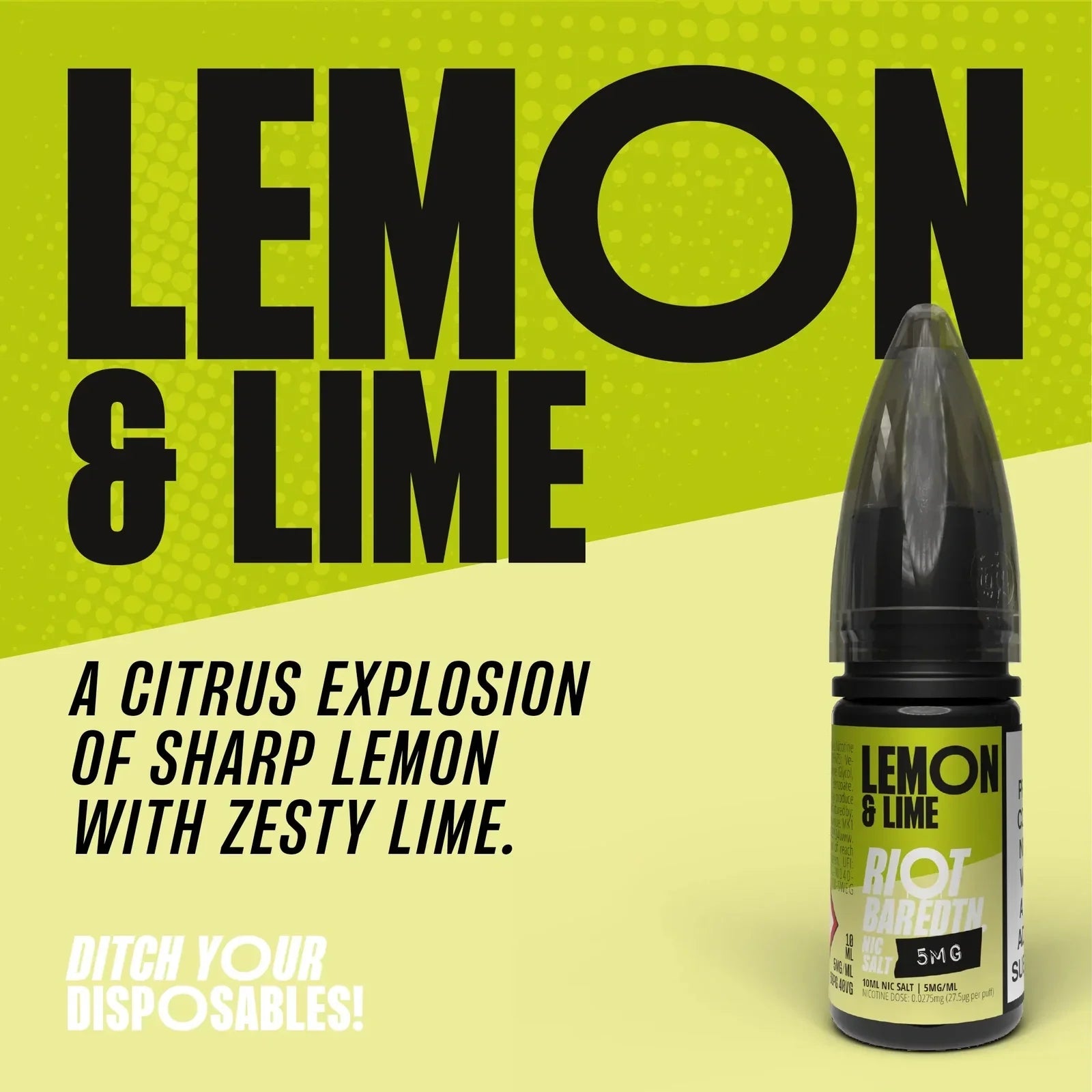 Riot Squad Bar Edition Lemon Lime Nic Salt E-Liquid 10ml