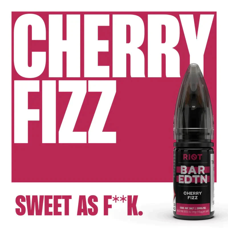 Riot Squad Bar Edition Cherry Fizz Nic Salt E-Liquid 10ml