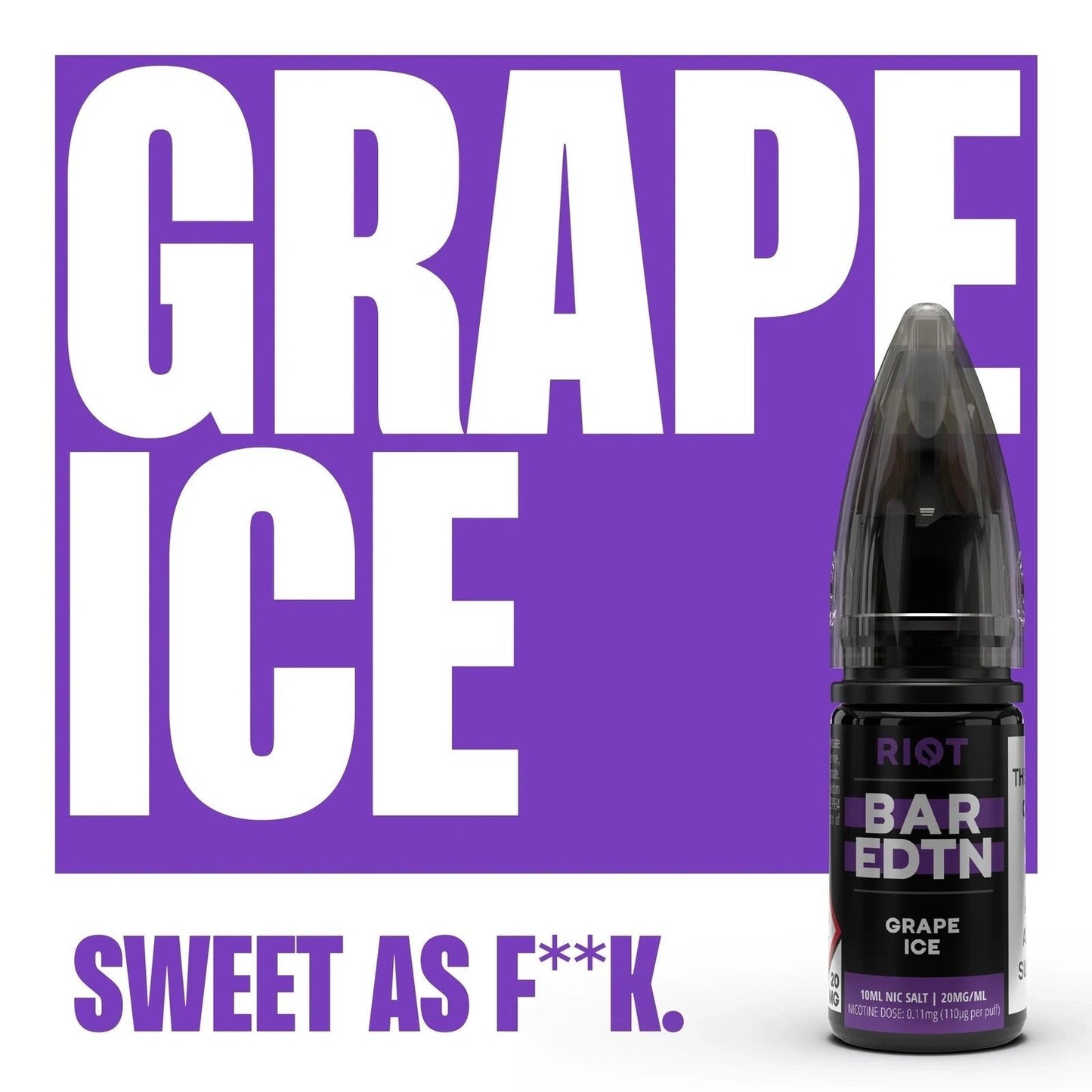 Riot Squad Bar Edition Grape Ice Nic Salt E-Liquid 10ml