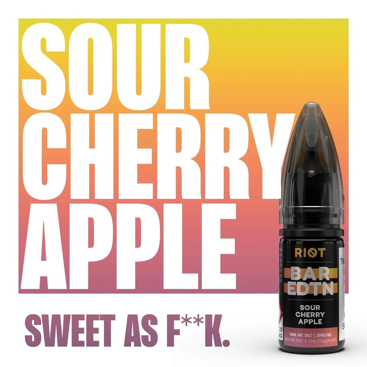 Riot Squad Bar Edition Sour Cherry Apple Nic Salt E-Liquid 10ml