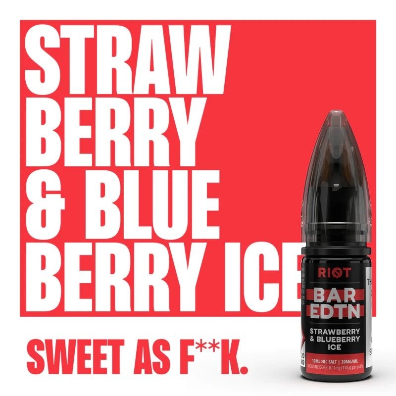Riot Squad Bar Edition Strawberry Blueberry Ice Nic Salt E-Liquid 10ml