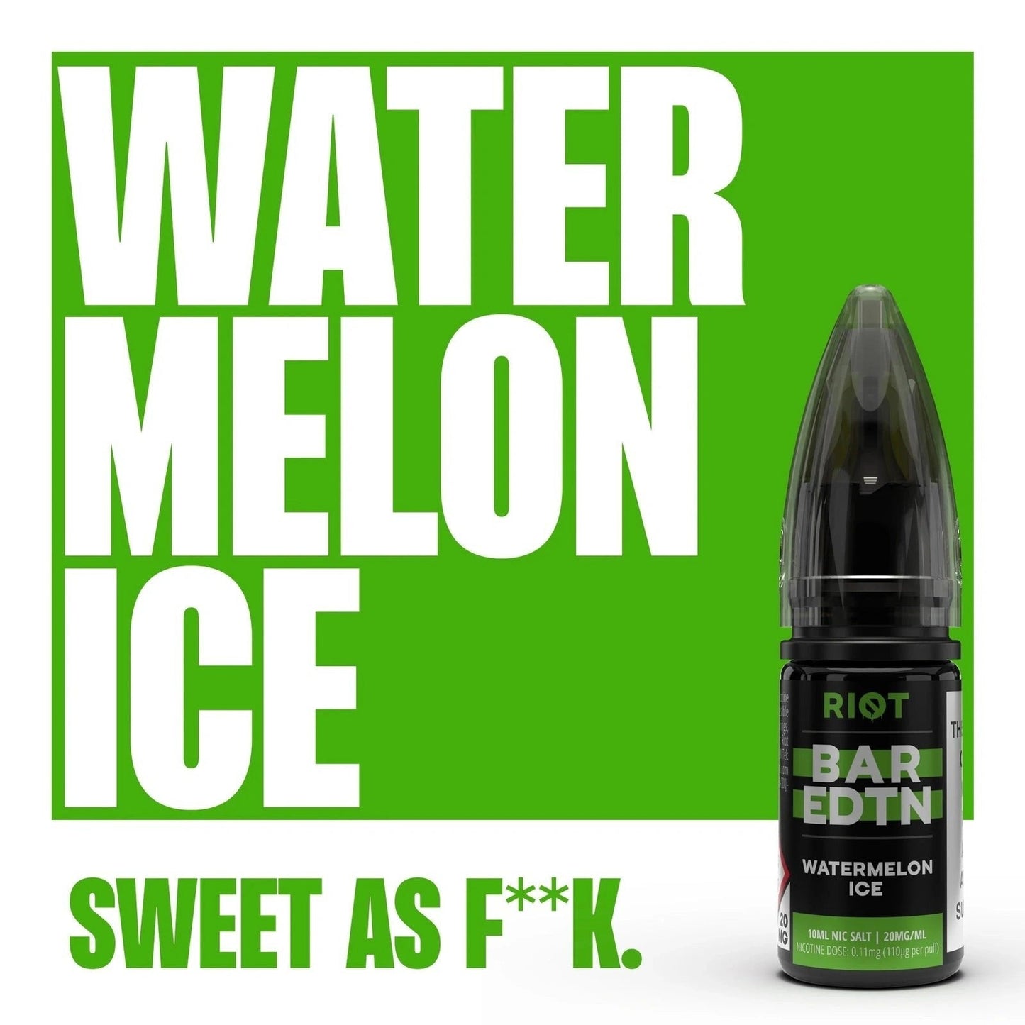 Riot Squad Bar Edition Watermelon Ice Nic Salt E-Liquid 10ml