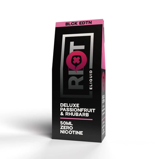 Riot Squad Black Edition Deluxe Passionfruit &amp; Rhubarb Shortfill E-Liquid 2 X 50ml