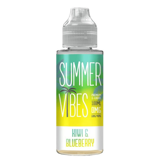 Summer Vibes Kiwi &amp; Blueberry Shortfill E-Liquid 100ml