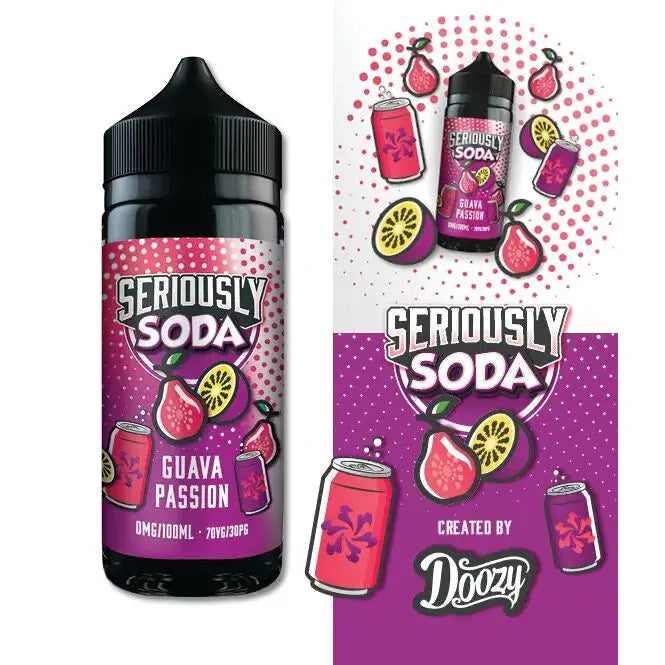 Doozy Seriously Soda Guava Passion E-liquid Shortfill 100ml