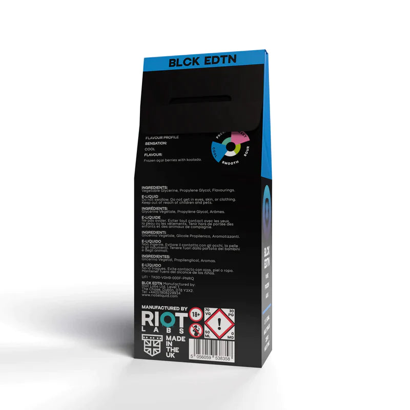 Riot Squad Black Edition Pure Frozen Acai Shortfill E-Liquid 2 X 50ml