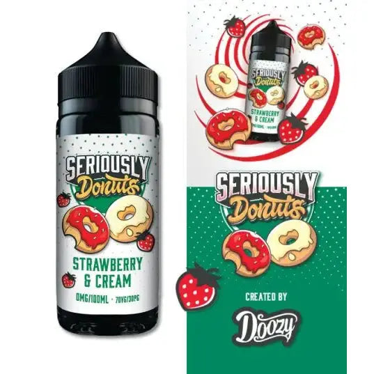 Doozy Seriously Donuts Strawberry and Cream E-liquid Shortfill 100ml