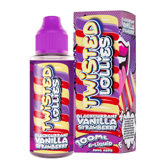 Twisted Lollies Blackcurrant, Vanilla &amp; Strawberry Shortfill E-Liquid 100ml