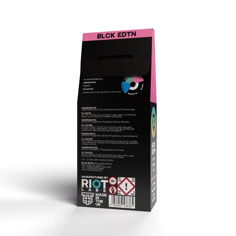 Riot Squad Black Edition Ultra Peach Tea Shortfill E-Liquid 2 X 50ml