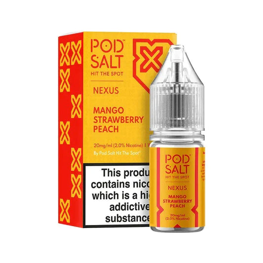 Pod Salt Nexus Mango Strawberry Peach Nicotine Salt E-Liquid 10ml