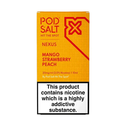 Pod Salt Nexus Mango Strawberry Peach Nicotine Salt E-Liquid 10ml