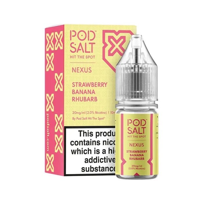 Pod Salt Nexus Strawberry Banana Rhubarb Nicotine Salt E-Liquid 10ml