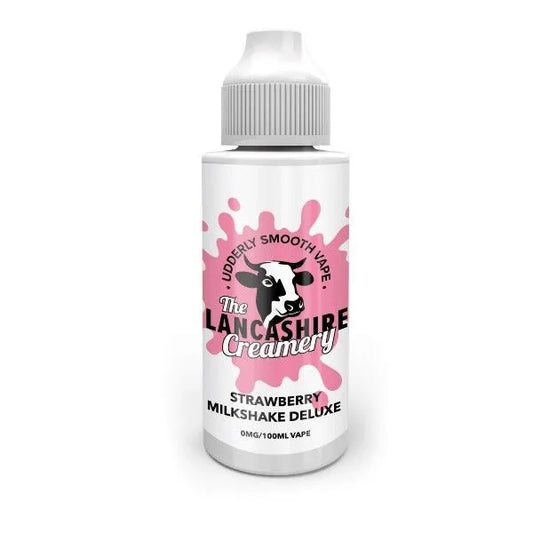 The Lancashire Creamery Strawberry Milkshake Deluxe Shortfill E-Liquid 100ml