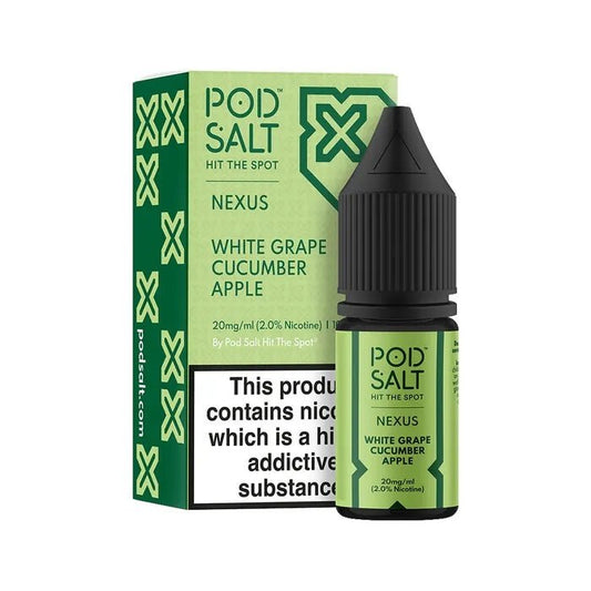 Pod Salt Nexus White Grape Cucumber Apple Nicotine Salt E-Liquid 10ml